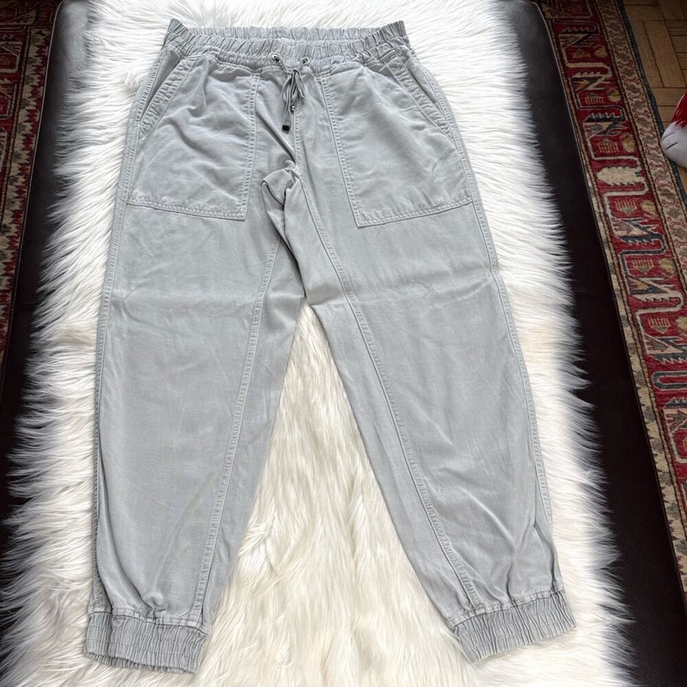 Zara Pale Gray Drawing Denim Joggers